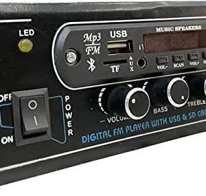 Tech-lobby® TDA 4440 Dual IC Amplifier with USB Charging Socket car Audio with Powerful 1000 watt PMPO Output with USB, Bluetooth, AUX, MMC, Universal Fitting for Any Vehicle.