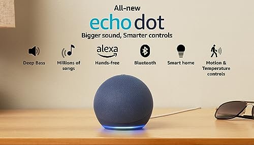Amazon Echo Dot (5th Gen) | Smart speaker with vibrant sound, Motion Detection, Temperature Sensor, Alexa and Bluetooth| Blue - Image 2