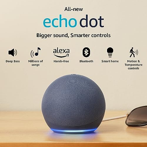 Amazon Echo Dot (5th Gen) | Smart speaker with vibrant sound, Motion Detection, Temperature Sensor, Alexa and Bluetooth| Blue - Image 3