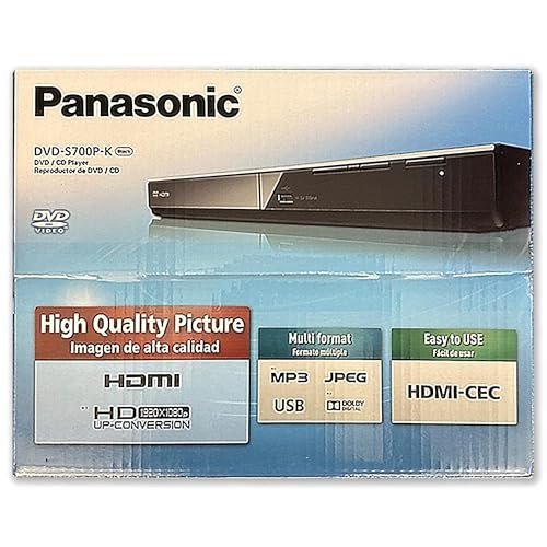 Panasonic DVD Player DVD-S700 (Black) Upconvert DVDs to 1080p Detail, Dolby Sound from DVD/CDs View Content Via USB - Image 2