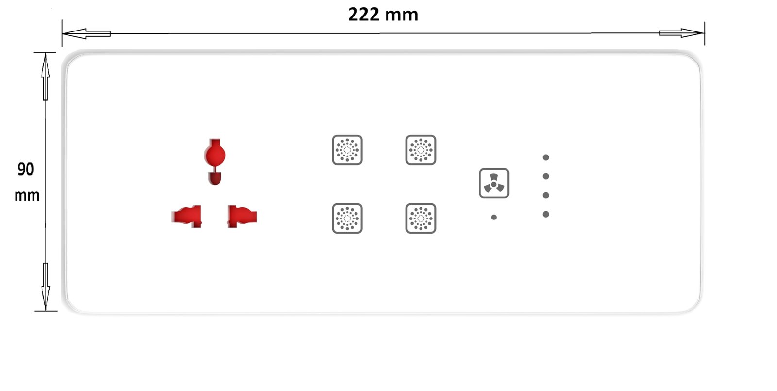Teqooz® Smart Switch Board (WiFi + Remote) (White) (6M Size) : 4 Switch + Fan Regulator + Socket | 3 Yr Warranty | Works with SmartLife App, Alexa, Google, Siri | Glass Touch - Image 2