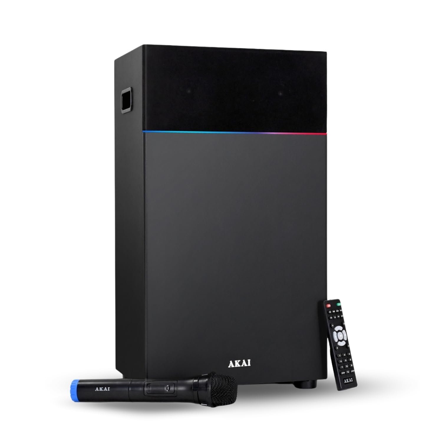 AKAI Portable Bluetooth Speaker 80W RMS with Remote - 1 Year Warranty | Mid Speaker 6.5" Woofer | Karaoke mic HDMI (ARC), LED Light, High Bass, AUX | Supports TV, PC & Smartphone (UltraBoom-80)