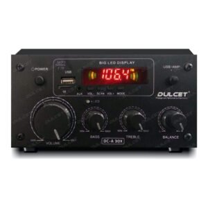 Dulcet DC-A30X 2 Channel Stereo Amplifier with Big LED Display/Bluetooth/MIC Input/USB/SD Card Slot/FM Radio/AUX Input/Remote Control & Built-in Equalizer with Bass, Treble & Balance Control