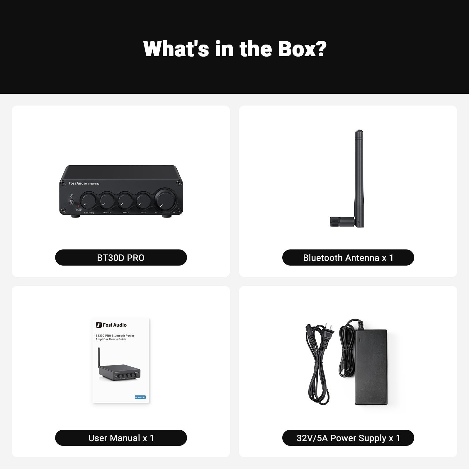 Fosi Audio BT30D Pro TPA3255 Hi-Fi Bluetooth 5.0 Stereo Audio Receiver Amplifier 2.1 Channel Mini Class D Integrated Amp 165 Watt x2+350 Watt for Home Outdoor Desktop Bookshelf Speakers/Subwoofers - Image 3