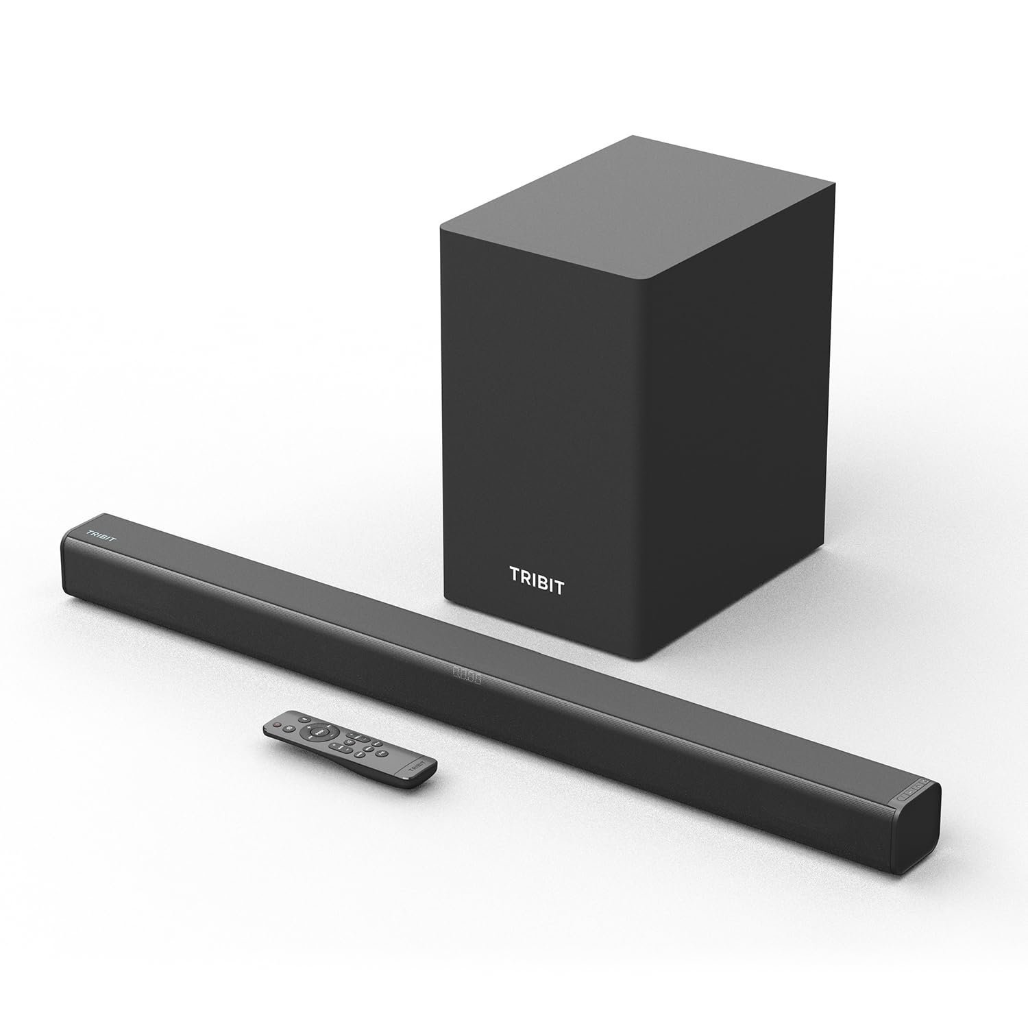 Tribit Soundbar Speaker S1 with Wired Subwoofer for Deep Bass(200W Peak), 2.1 Channel TV Home Theatre, BT5.3, LED Display, Multiple Connectivity and 4 EQ Modes, Bass & Treble Control & Remote Control