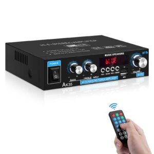 AK35 Mini Bluetooth 5.0 Stereo Digital Amplifier 300 W HiFi Power Amplifier with Bass, Treble Tuner for Home Speaker