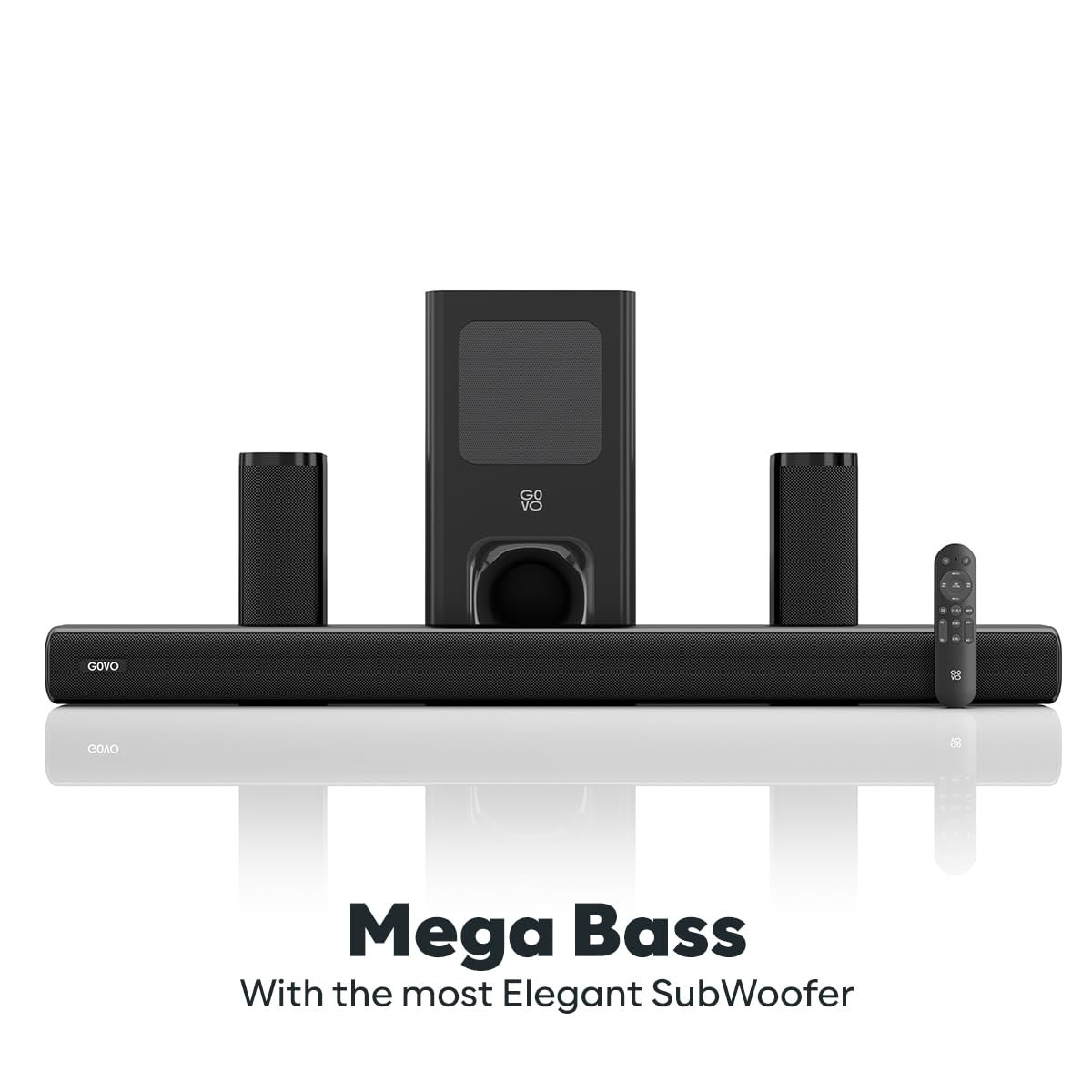 GOVO GoSurround 955 | 200W Sound bar, 5.1 Channel Home Theatre, Mega subwoofer, HDMI, Opt, AUX, USB & Bluetooth, 3 Equalizer Modes, Stylish Remote & LED Display (Black) - Image 3