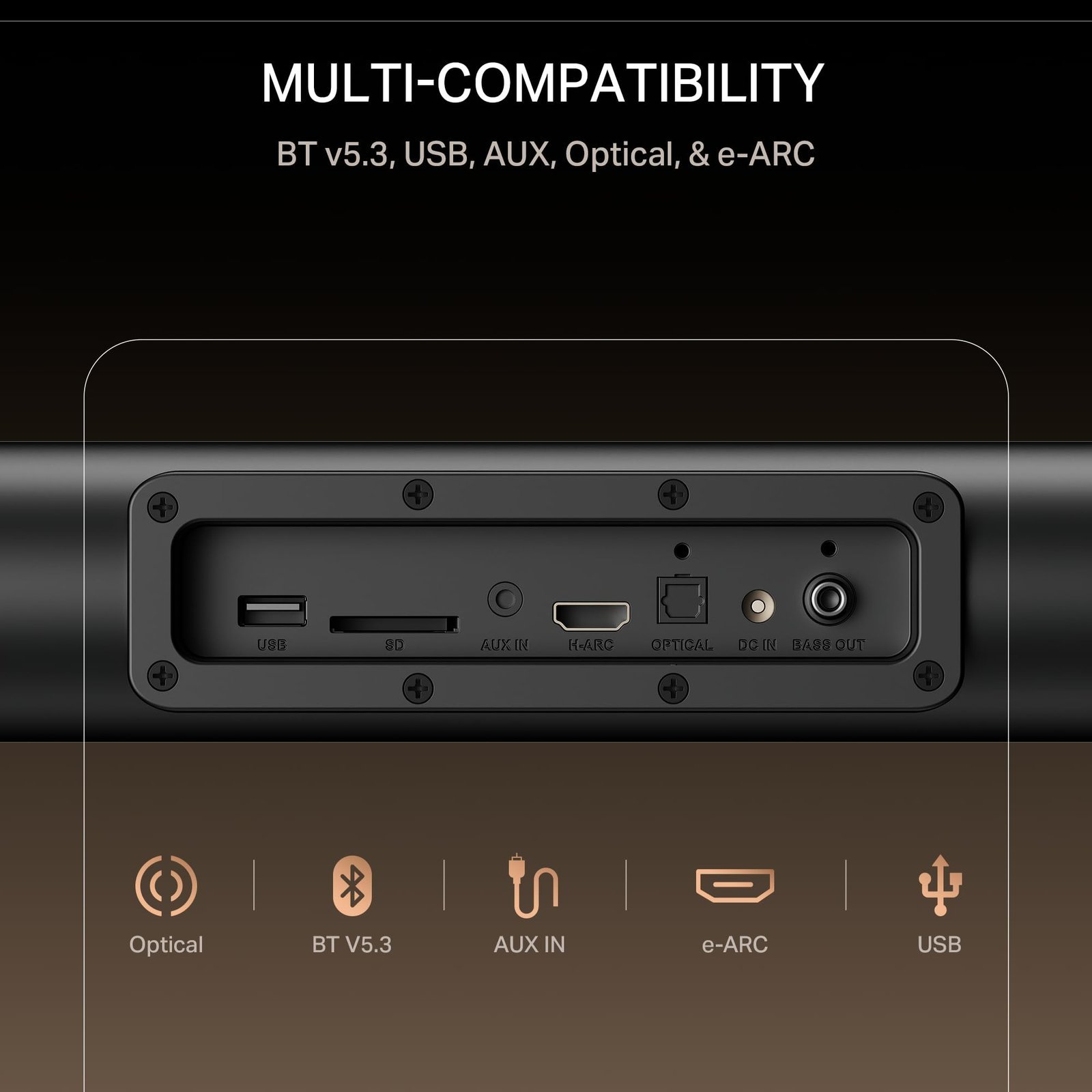 boAt Aavante Prime 5.1 5000DA (2025 Launch), Dolby Atmos, 500W, 5.1CH w/Wired Subwoofer & Wired Satellites, Multi Compatibility, Bluetooth Sound bar, Home Theatre Soundbar Speaker(Premium Black) - Image 3