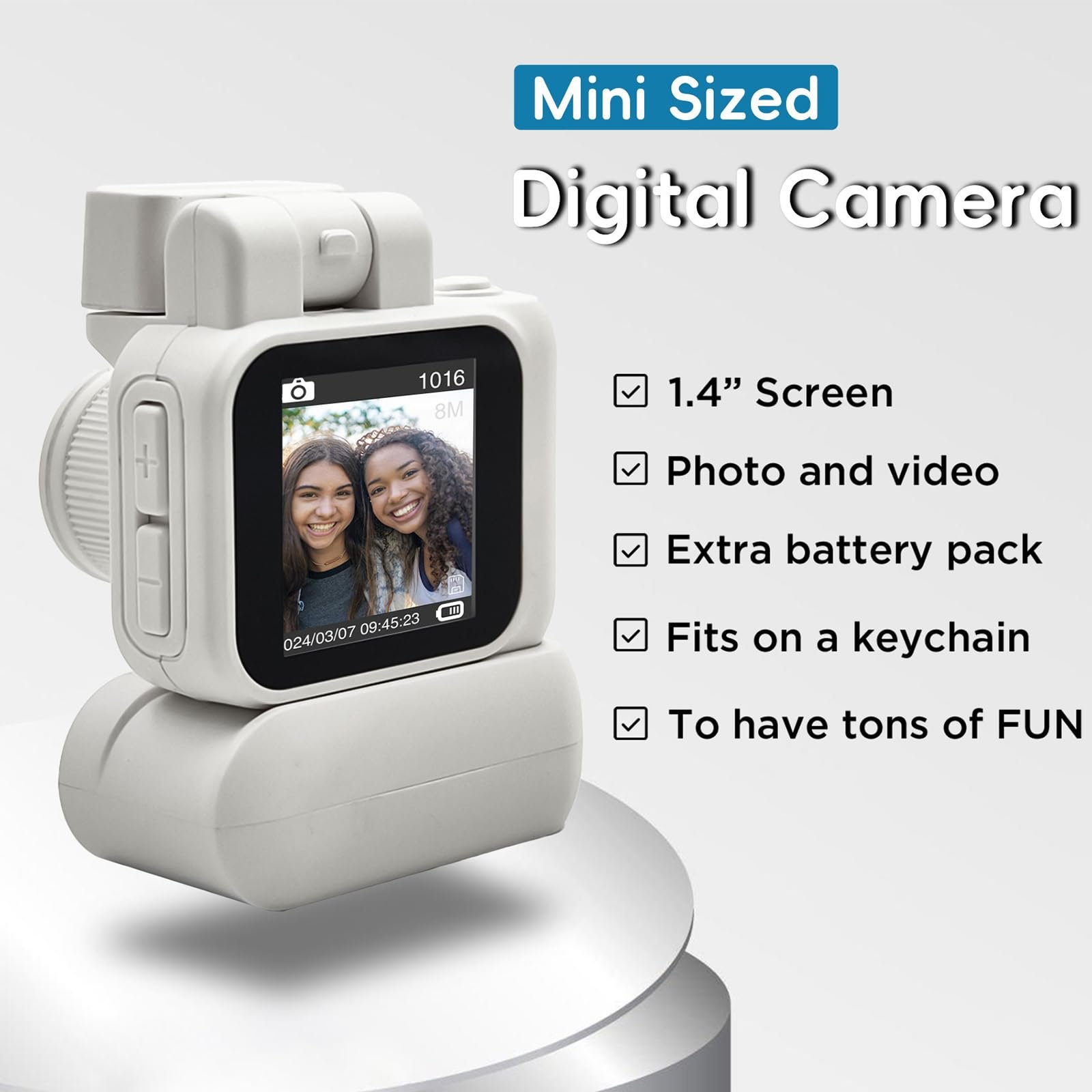 Mini Digital Camera with 1.4 in LCD Screen 1080P 32GB Card Charging Base Monoreflexes Shaped CMOS Small Compact Portable Video Recorder Easy to Operate (White) - Image 6