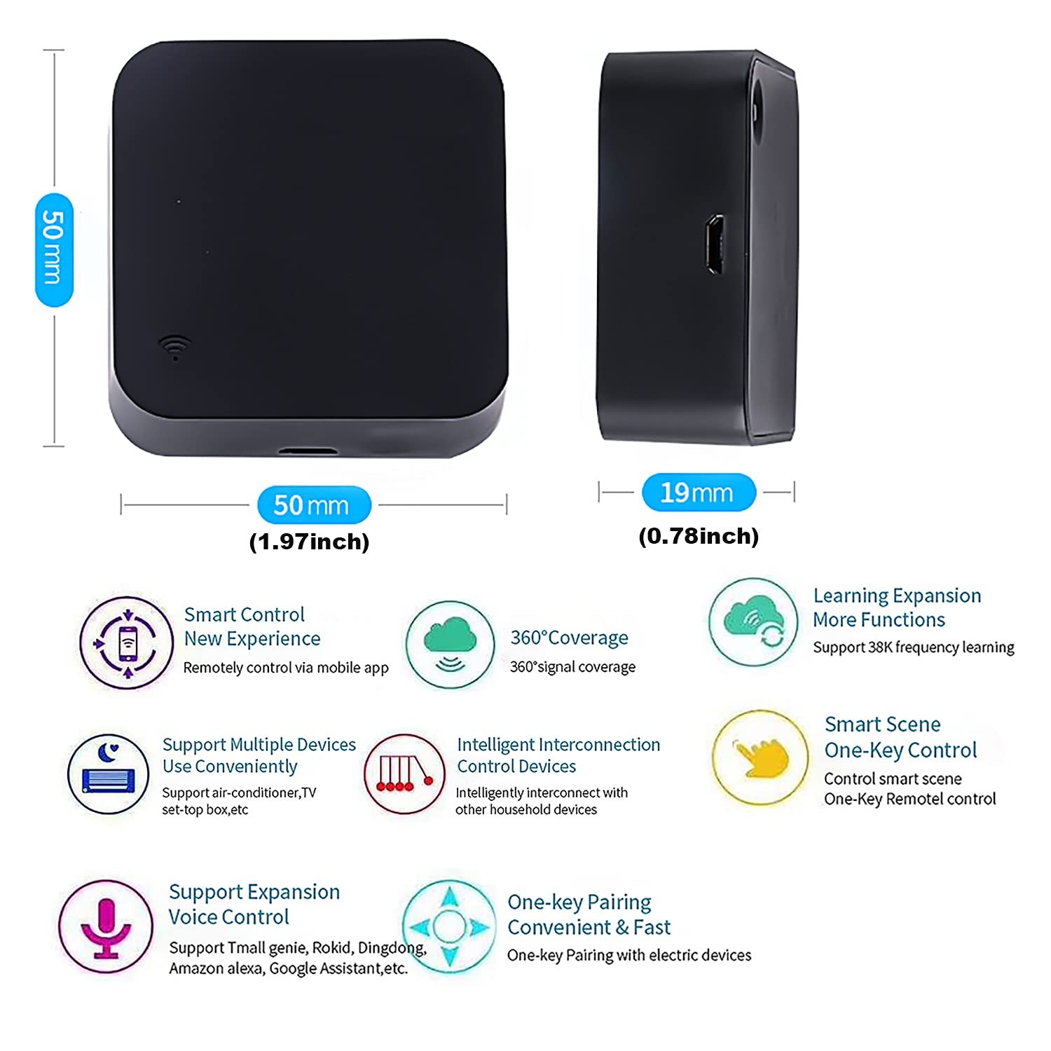 WiFi Smart Remote Controller Smart Home Infrared Universal Remote Blaster,One for All Control AC TV DVD CD AUD Air Conditioner SAT etc,No Hub Required Compatible with Alexa and Google Home(IR) - Image 6