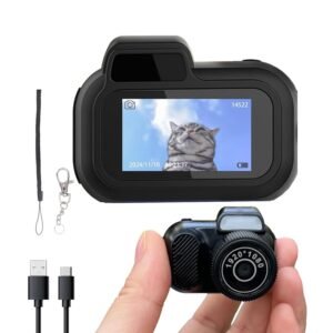 AiTechny Mini Digital 128 GB Camera, Spot Shooting, Compact, Small, LCD Display, Card, Monorreflexes, Portable Video Recorder, Operation, Keychain, Memory, Photography, Vlogging,