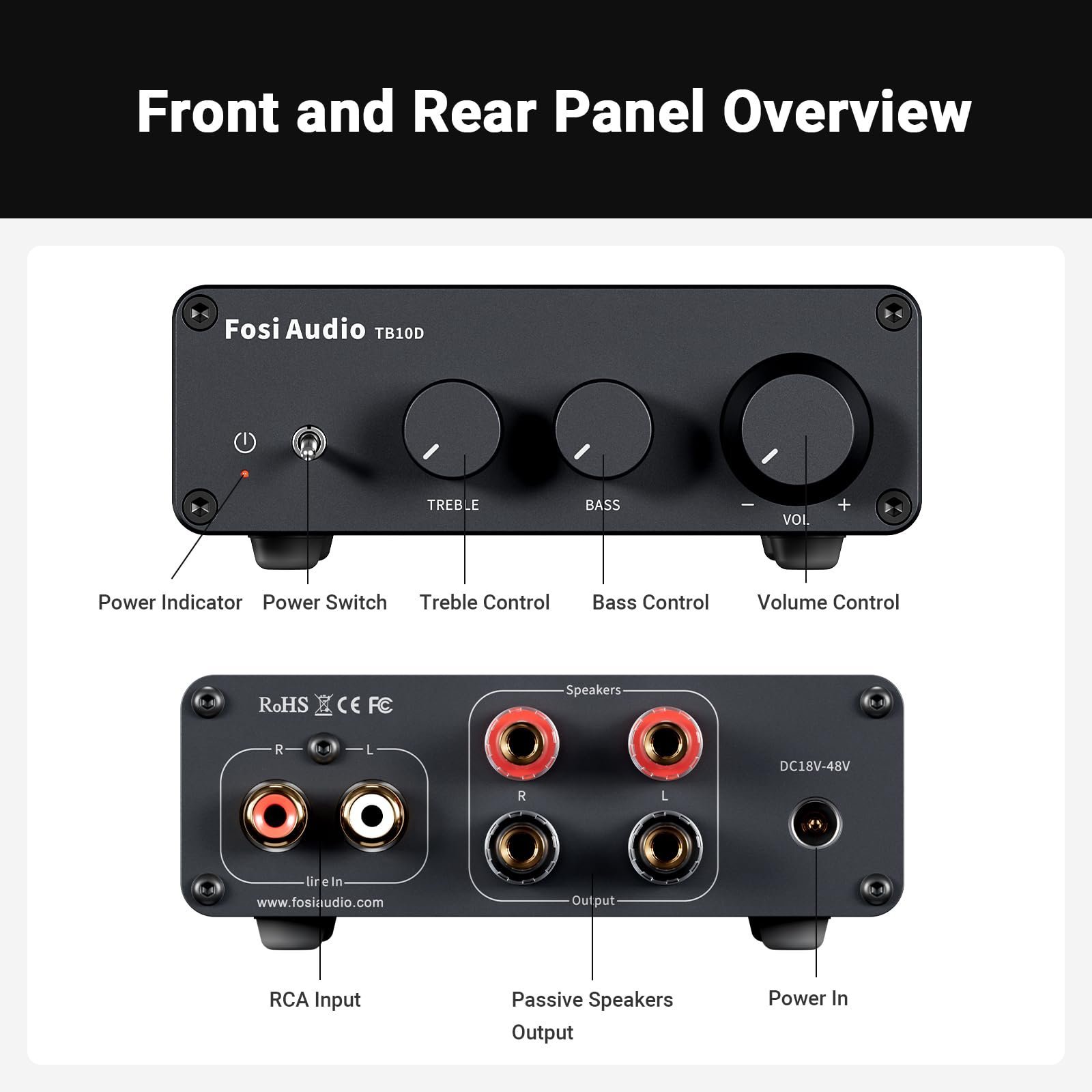 Fosi Audio TB10D 600W TPA3255 Power Amplifier Home Audio HiFi Stereo Class D Digital 2 Channel Integrated Mini Passive Speaker Amp - Image 7