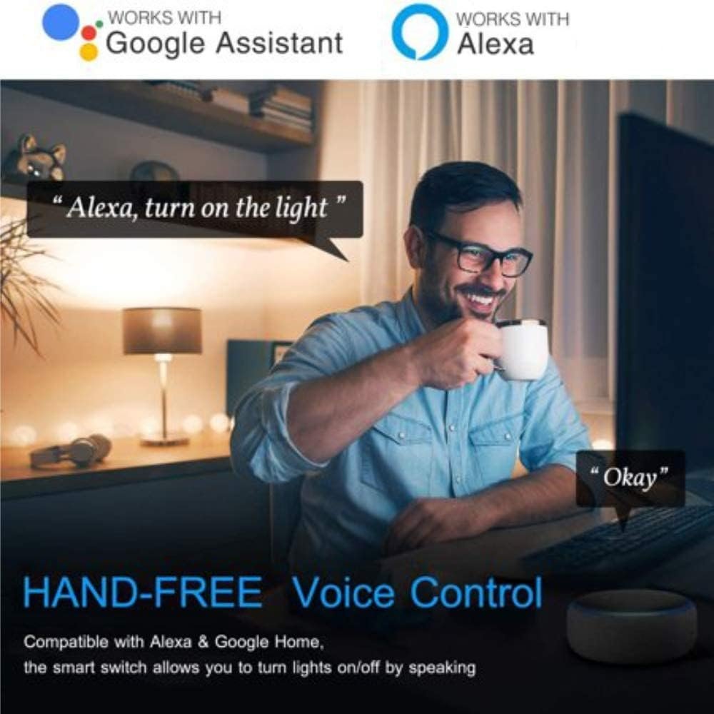 Teqooz® Smart Switch Board (WiFi + Remote) (White) (6M Size) : 4 Switch + Fan Regulator + Socket | 3 Yr Warranty | Works with SmartLife App, Alexa, Google, Siri | Glass Touch - Image 5