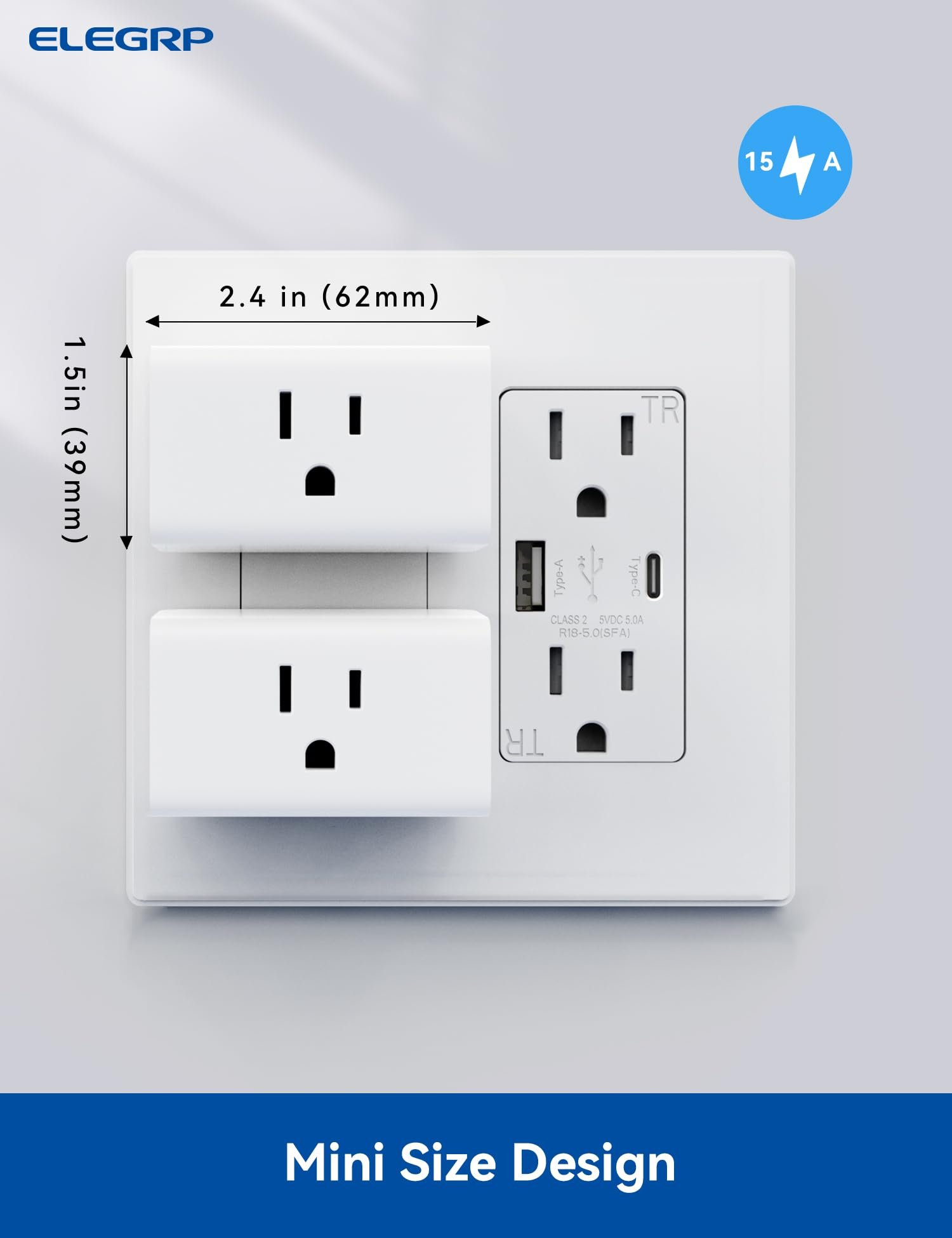 ELEGRP Matter Mini Smart Plug Compatible with Apple Home, Siri, Alexa, Google Home, SmartThings, Compact Design, UL Certified, 2.4G Wi-Fi Only, White, 1 Pack - Image 2