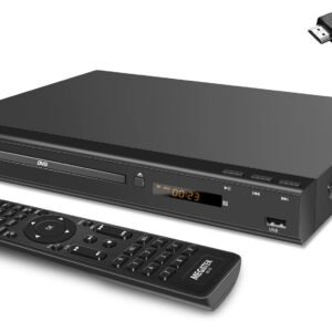 MEGATEK Region-Free HDMI DVD Player for TV, Compact CD/DVD Player for Smart TV, USB Port, Plays All Region DVDs & Multi Formats, Metal Housing, HDMI/RCA Cables & Remote Included