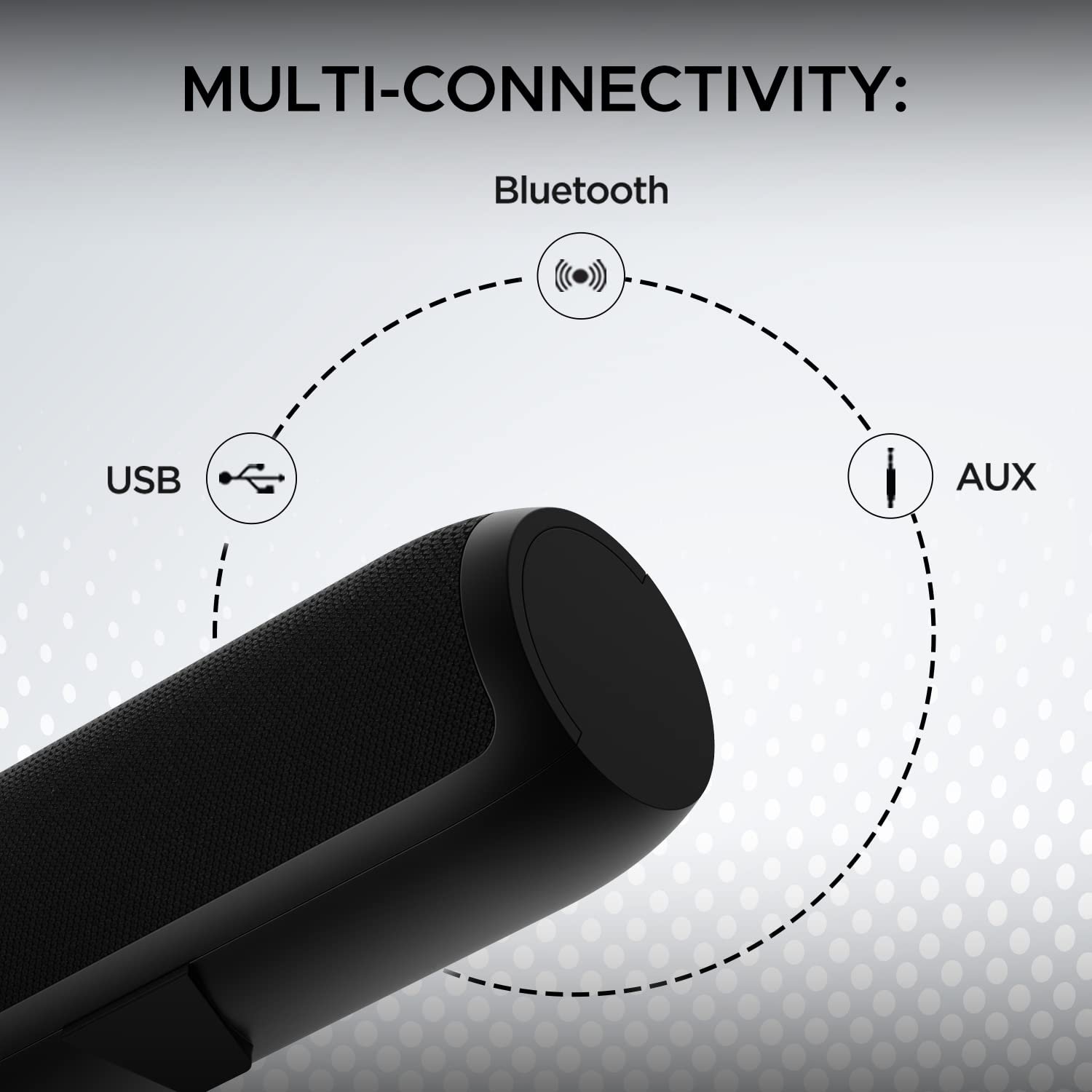 boAt Aavante Bar 610, 25W Signature Sound, 2.0 CH with Dual Passive Radiators, 7 HRS Battery, Sleek Design, Multi Connectivity, Bluetooth Sound Bar, Soundbar Speaker (Charcoal Black) - Image 4