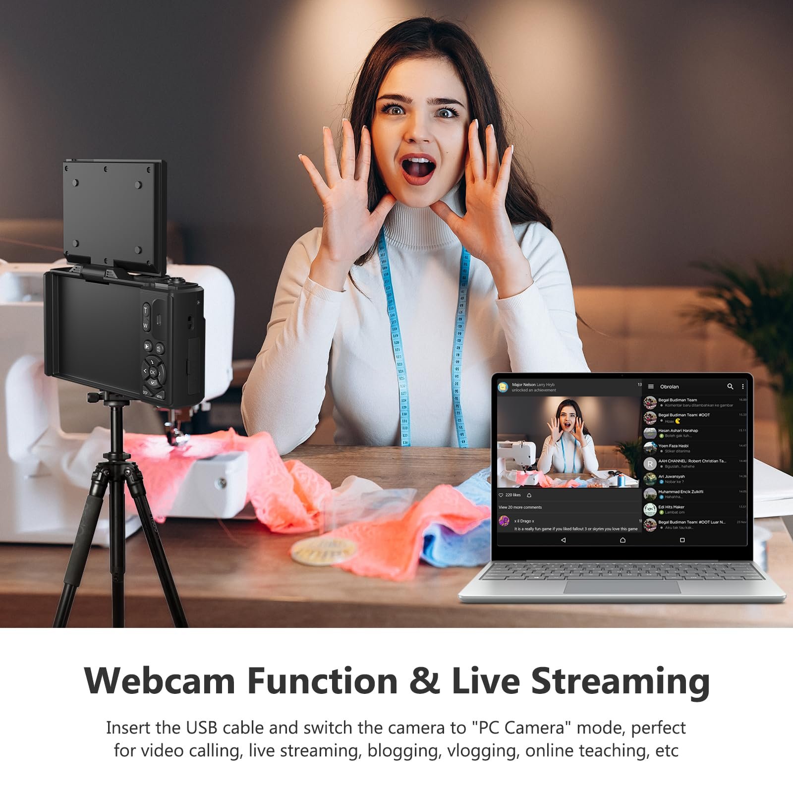 VJIANGER 4K Digital Camera For Photography, 64MP, 18X Digital Zoom Point And Shoot Vlogging Camera with 32GB Micro SD Card for Beginner, Youtube, Black - Image 5