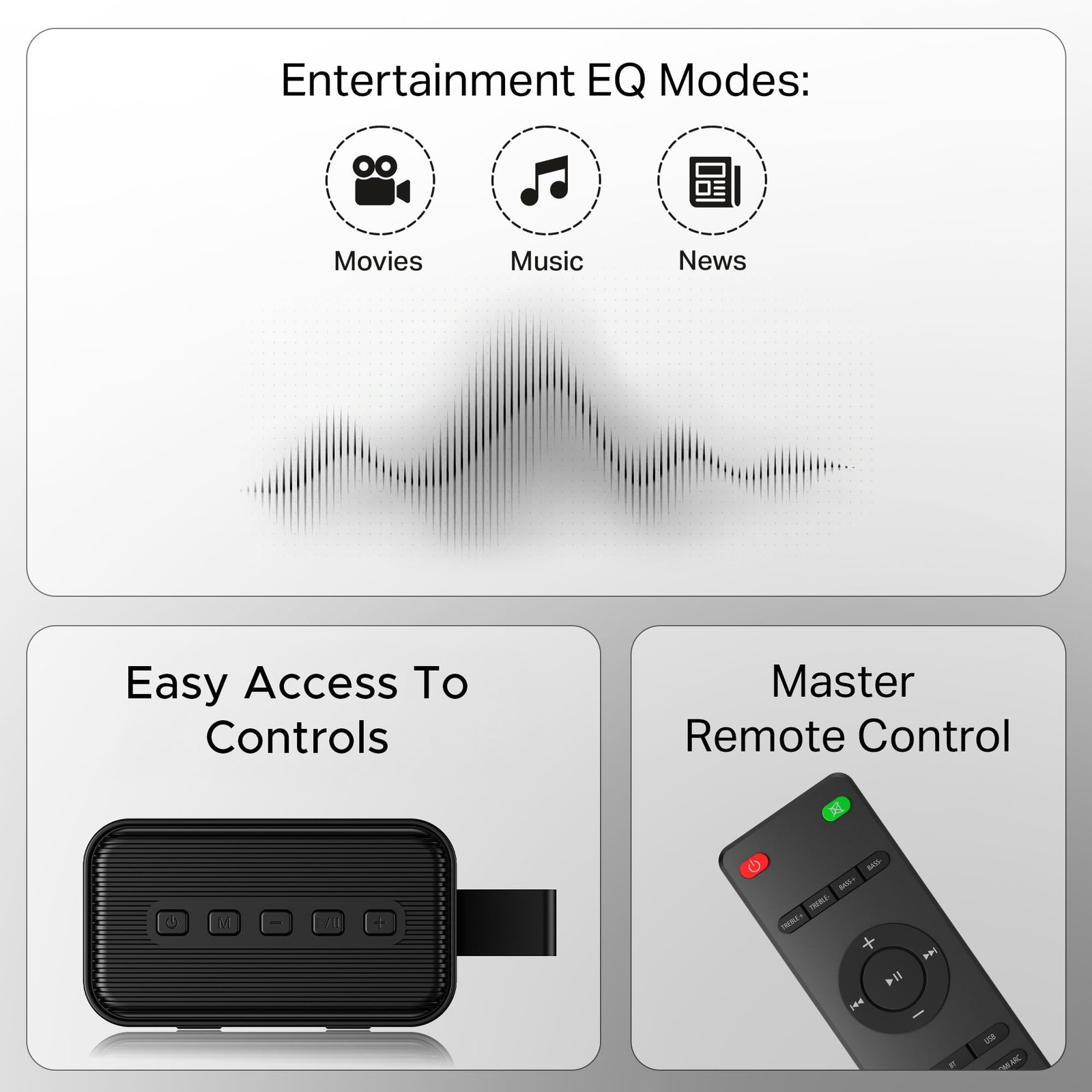 boAt (2025 Launch Aavante 2.2 1400, 140W Signature Sound Built-in Subwoofer, 2.2CH, Multiple Ports, EQ Modes, Remote Control, Bluetooth Sound bar, Home Theatre Soundbar Speaker (Premium Black) - Image 2