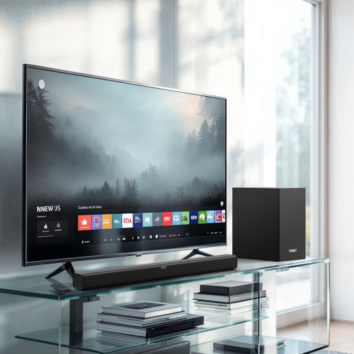 Tribit Soundbar Speaker S1 with Wired Subwoofer for Deep Bass(200W Peak), 2.1 Channel TV Home Theatre, BT5.3, LED Display, Multiple Connectivity and 4 EQ Modes, Bass & Treble Control & Remote Control - Image 2