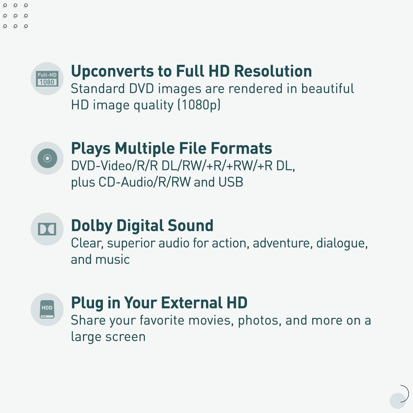 Panasonic DVD Player DVD-S700 (Black) Upconvert DVDs to 1080p Detail, Dolby Sound from DVD/CDs View Content Via USB - Image 9