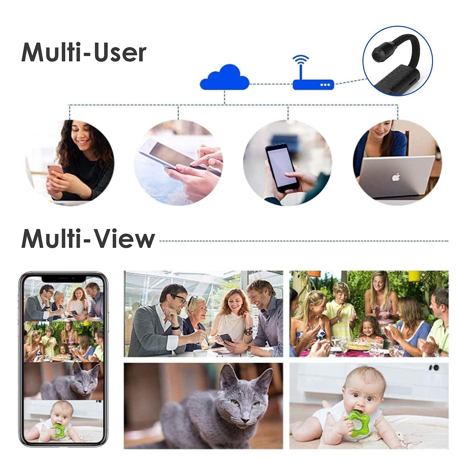 DDLC Flexible USB Camera - Full HD 1080P Mini Surveillance with Color Vision, Motion Detection & Flexible Neck - Wireless Security for Home, Office, and Car (Flexble Camera) - Image 2