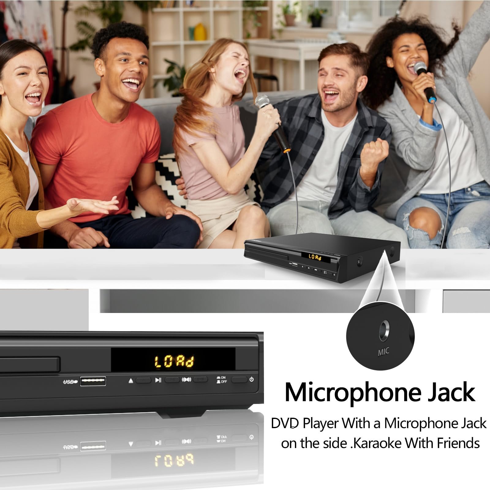 Multi-Region CD DVD Players,DVD Players for TV,HDMI AV Output, Supports USB Input & Mic's, Package Includes RCA/HDMI Cables and Remote Control - Image 6