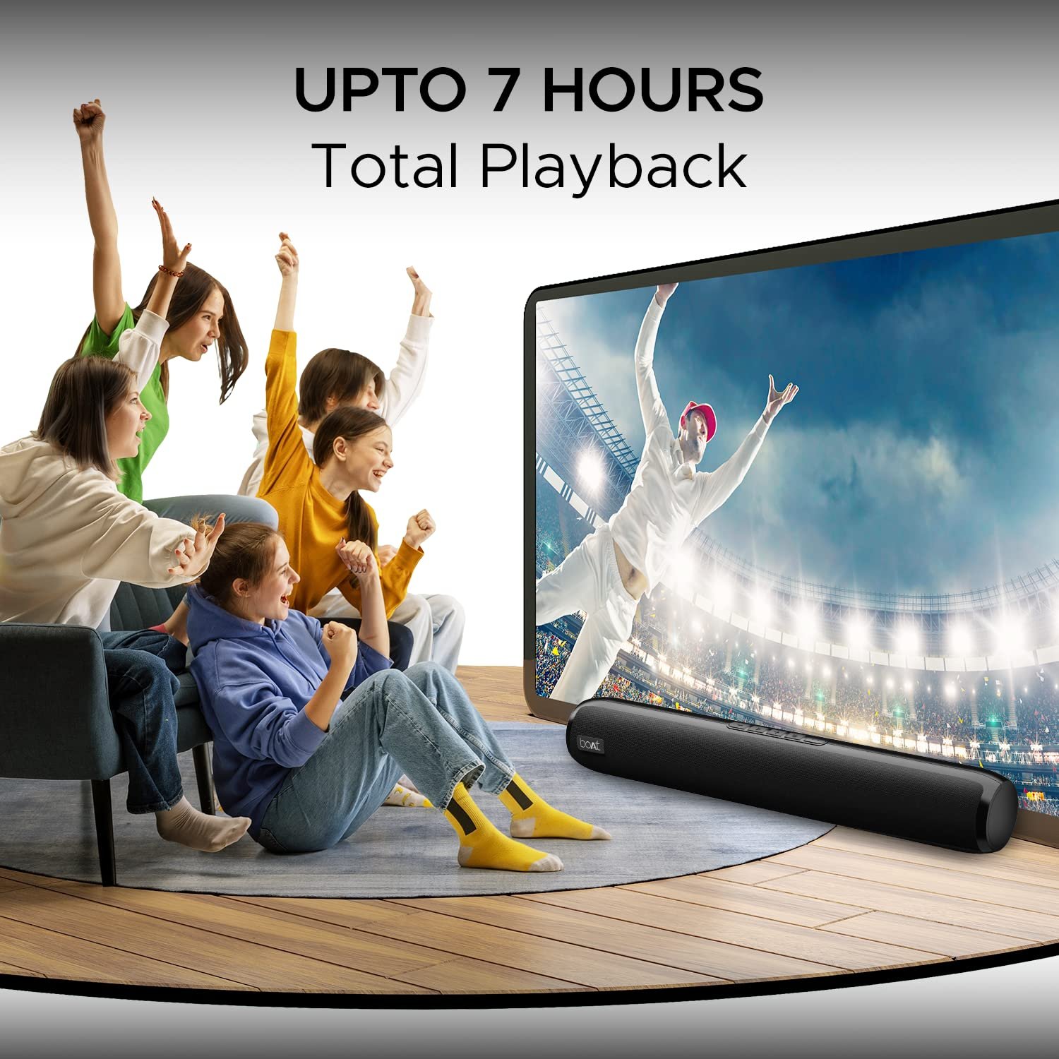 boAt Aavante Bar 610, 25W Signature Sound, 2.0 CH with Dual Passive Radiators, 7 HRS Battery, Sleek Design, Multi Connectivity, Bluetooth Sound Bar, Soundbar Speaker (Charcoal Black) - Image 5