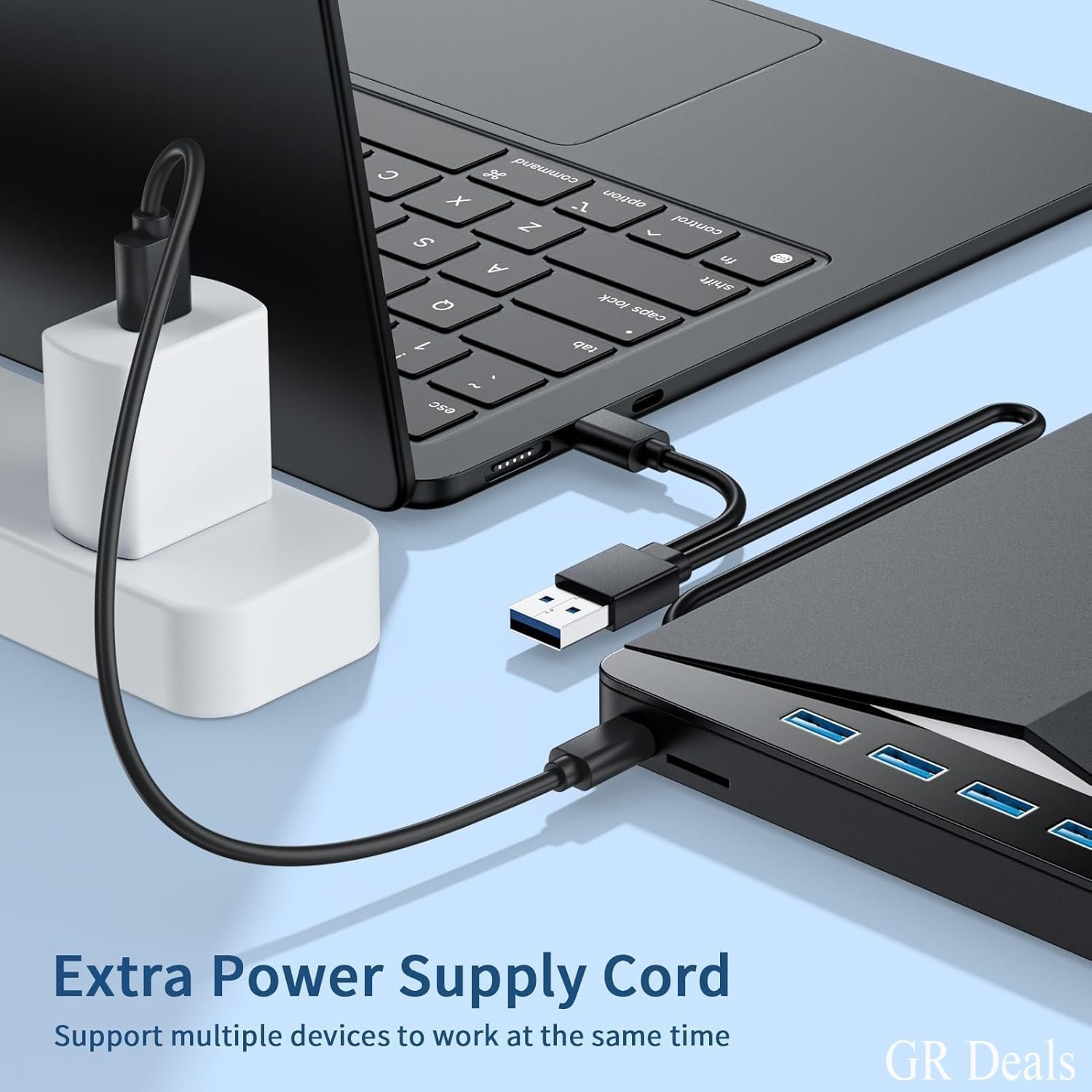 GR Deals 7 in 1 External DVD Drive - USB 3.0 Type-C Blu-Ray Player and Burner, Slim 3D CD DVD Writer for Laptop PC Desktop Windows XP/7/8/10. Black. - Image 6