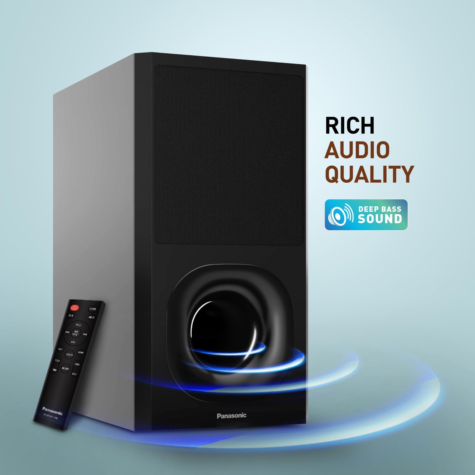 Panasonic 600W 5.1 Ch Sound Bar with 3D Surround Sound Speaker System, Dolby Digital Plus Touch Control,BT 5.3, USB,HDMI ARC,Optical,Aux with Remote Control (SC-HTS600GWK, Black) - Image 3