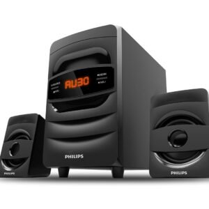 Philips Audio MMS2625B 2.1 Channel, 31 W, Bluetooth Connectivity, Wired Multimedia Computer Speaker, FM, USB, Audio in Speakers, 15mm Subwoofer, Wide Compatibility - MP3 Player, TV, PC (Black)