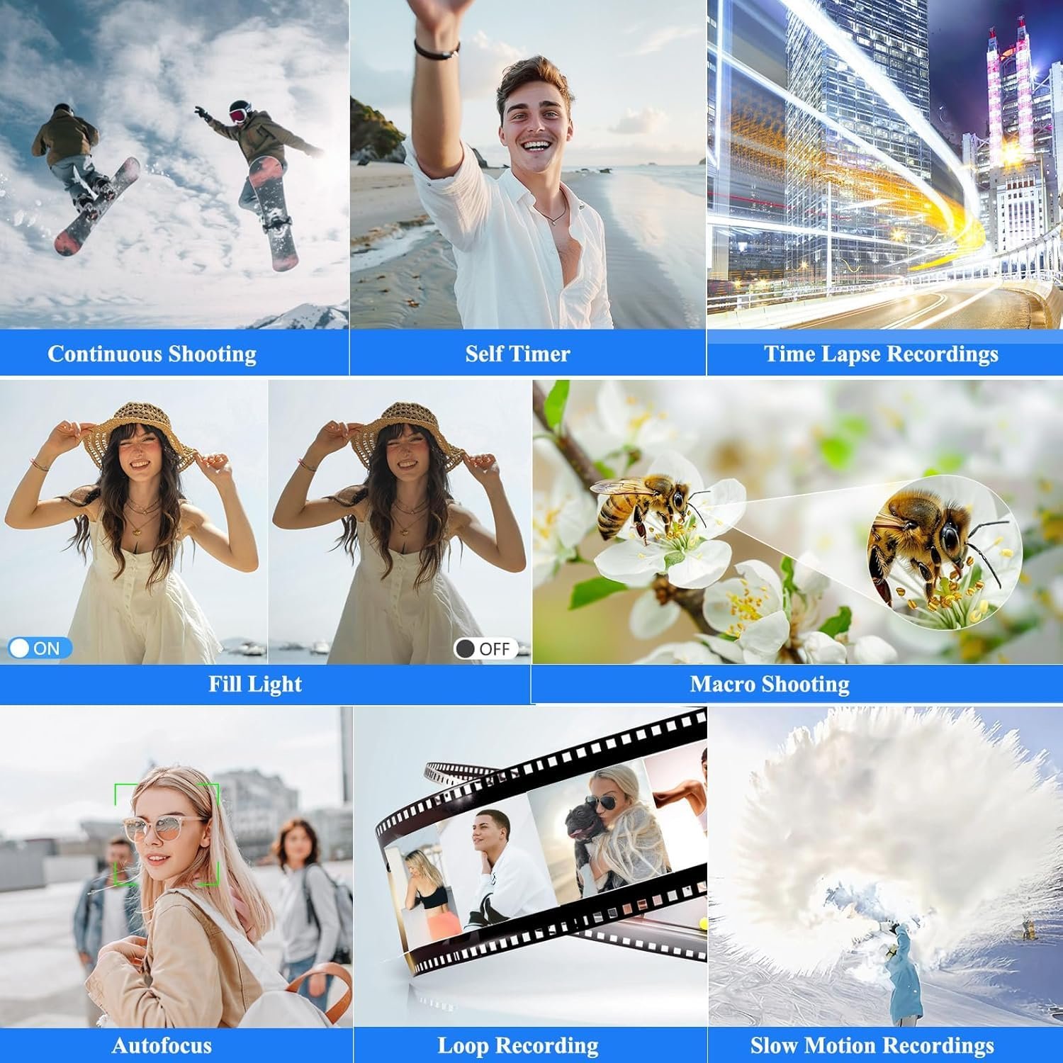 LEQTRONIQ Digital Camera for Photography, 4K, 64MP Vlogging Camera for YouTube, 3" 180° Flip Screen 18X Digital Zoom Compact Vlog Travel Camera with 4K WiFi, 32GB TF Card & 1 Batteries, Black - Image 5