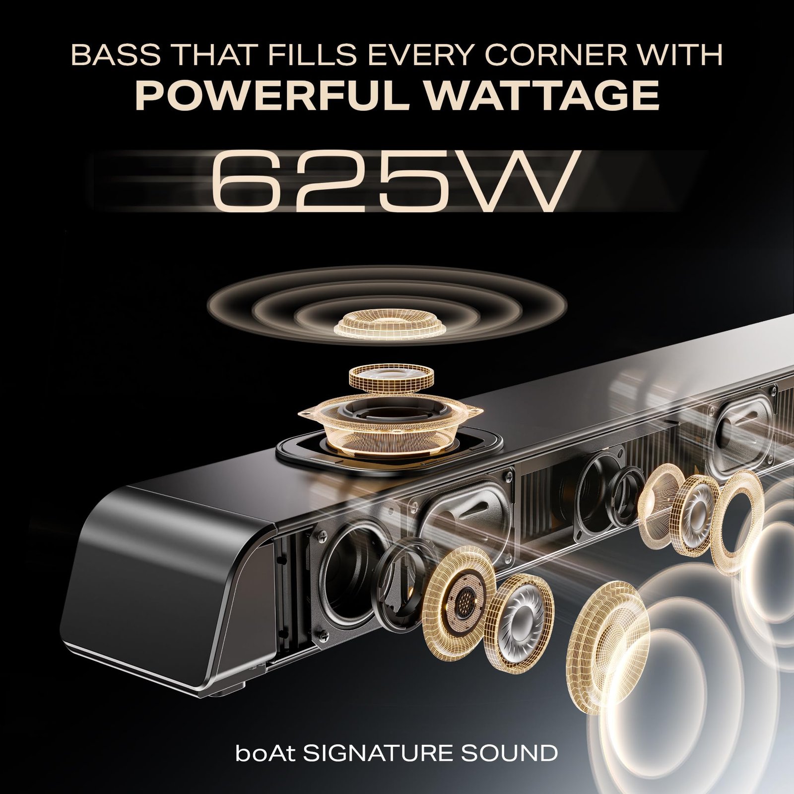 boAt Aavante 5.2.4 Prime 6250DA (2025 Launch), Dolby Atmos, 625W, 5.2.4CH(Dual Subwoofers & Wireless Satellites),Multi Connectivity, Bluetooth Sound bar, Home Theatre Soundbar Speaker (Premium Black) - Image 8