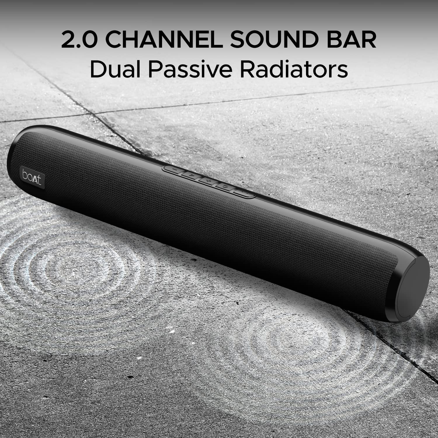 boAt Aavante Bar 610, 25W Signature Sound, 2.0 CH with Dual Passive Radiators, 7 HRS Battery, Sleek Design, Multi Connectivity, Bluetooth Sound Bar, Soundbar Speaker (Charcoal Black) - Image 6