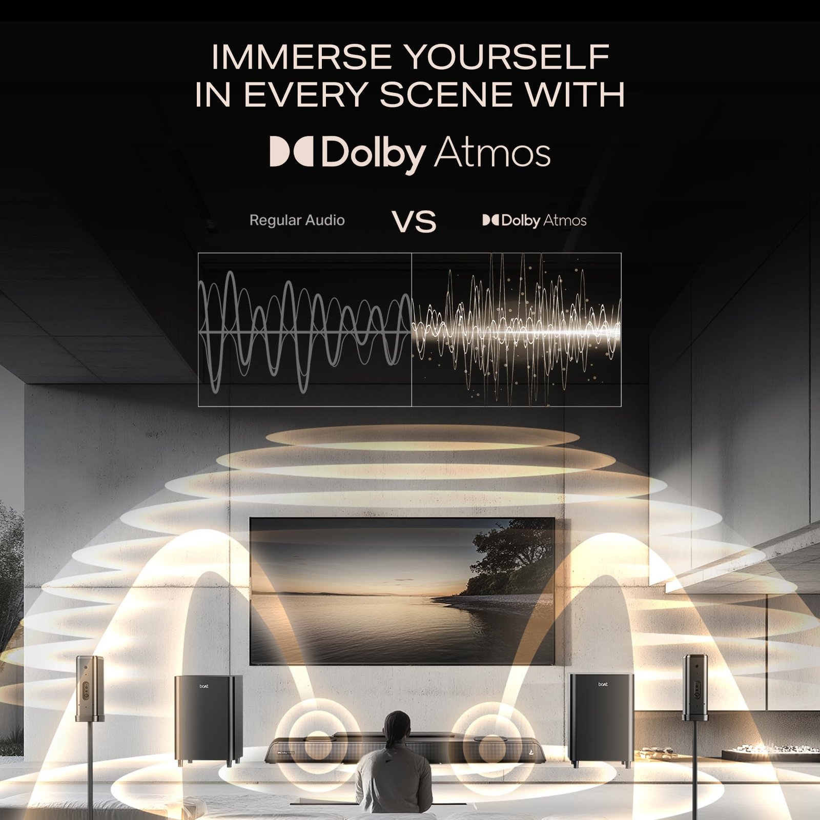 boAt Aavante 5.2.4 Prime 6250DA (2025 Launch), Dolby Atmos, 625W, 5.2.4CH(Dual Subwoofers & Wireless Satellites),Multi Connectivity, Bluetooth Sound bar, Home Theatre Soundbar Speaker (Premium Black) - Image 9