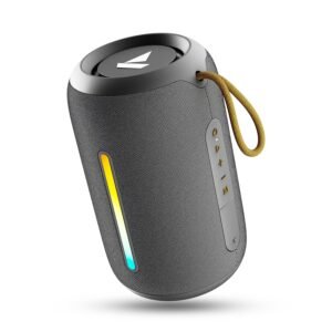 boAt Stone 352 Pro/Stone 358 Pro w/ 14W Signature Sound, Up to 12 Hours Playback, RGB LEDs, TWS Feature, Built-in Mic, BTv5.3, Free Music Streaming on JioSaavn Bluetooth Speaker (Groovy Grey)