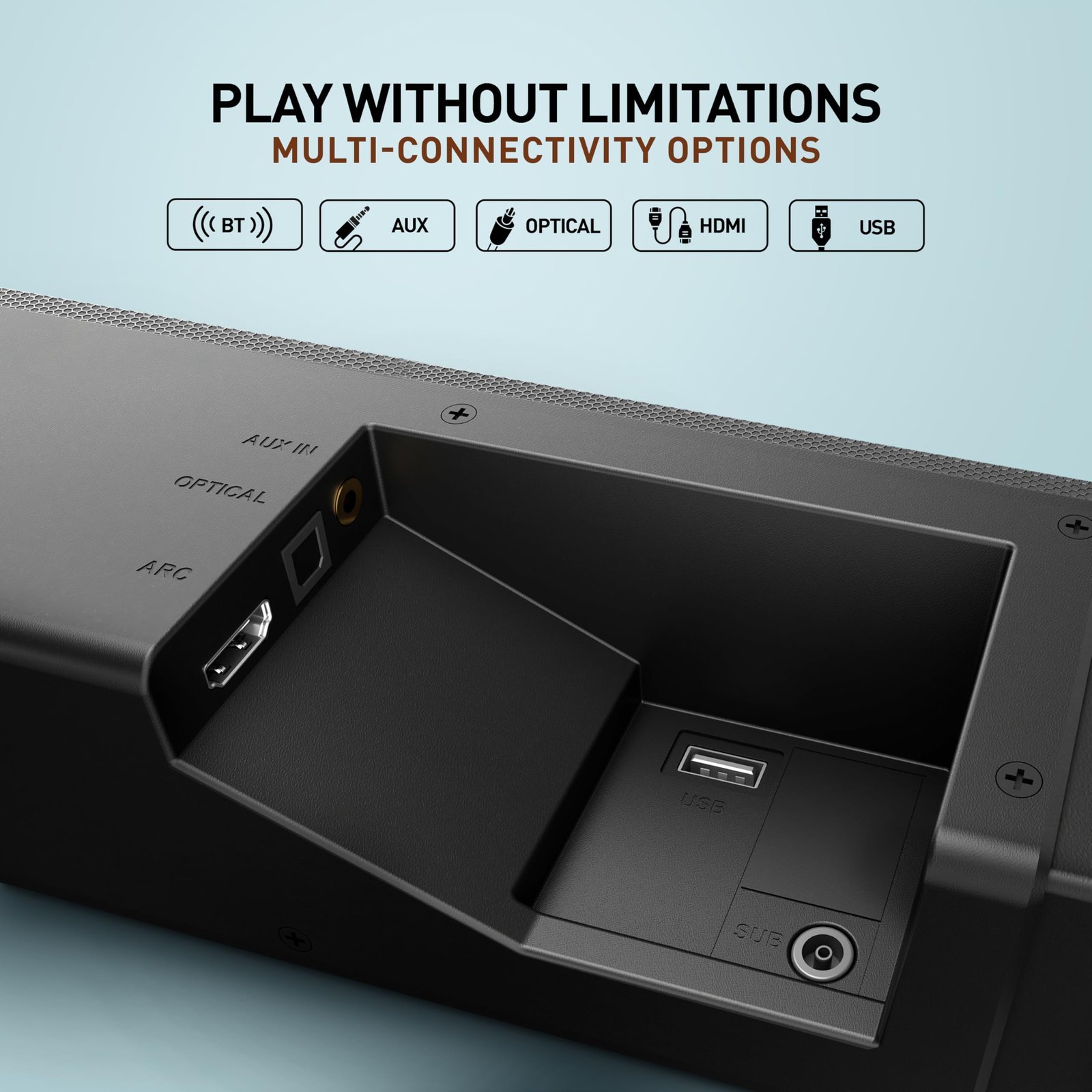 Panasonic 600W 5.1 Ch Sound Bar with 3D Surround Sound Speaker System, Dolby Digital Plus Touch Control,BT 5.3, USB,HDMI ARC,Optical,Aux with Remote Control (SC-HTS600GWK, Black) - Image 5