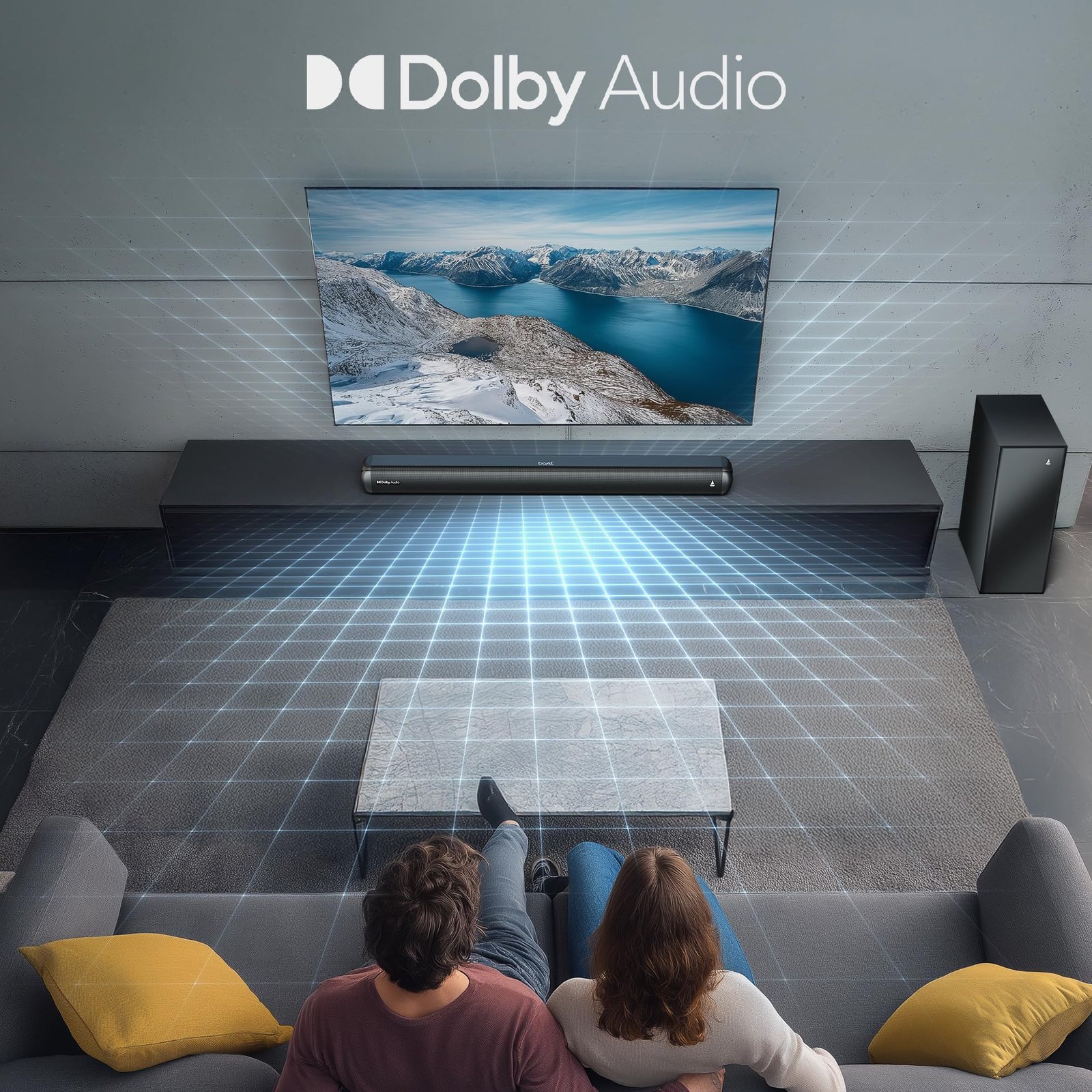 boAt 2025 Launch Aavante 2.1 1600D / Orion Plus, Dolby Audio, 160W Signature Sound, 2.1CH Wired Subwoofer,Multiple Ports & EQ Modes, Bluetooth Sound bar, Home Theatre Soundbar Speaker (Premium Black) - Image 6