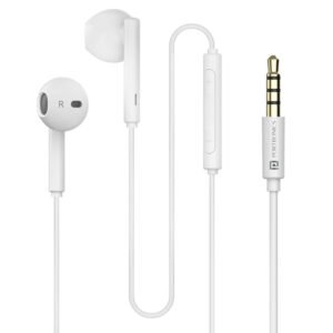 Portronics Conch Theta A in Ear 3.5mm Wired Earphones with In Line HD Mic, Powerful Audio, 14.2mm Dynamic Driver, Unique Earbuds Design, TPE Anti Tangle Wire,In line Controls,Wide Compatibility(White)