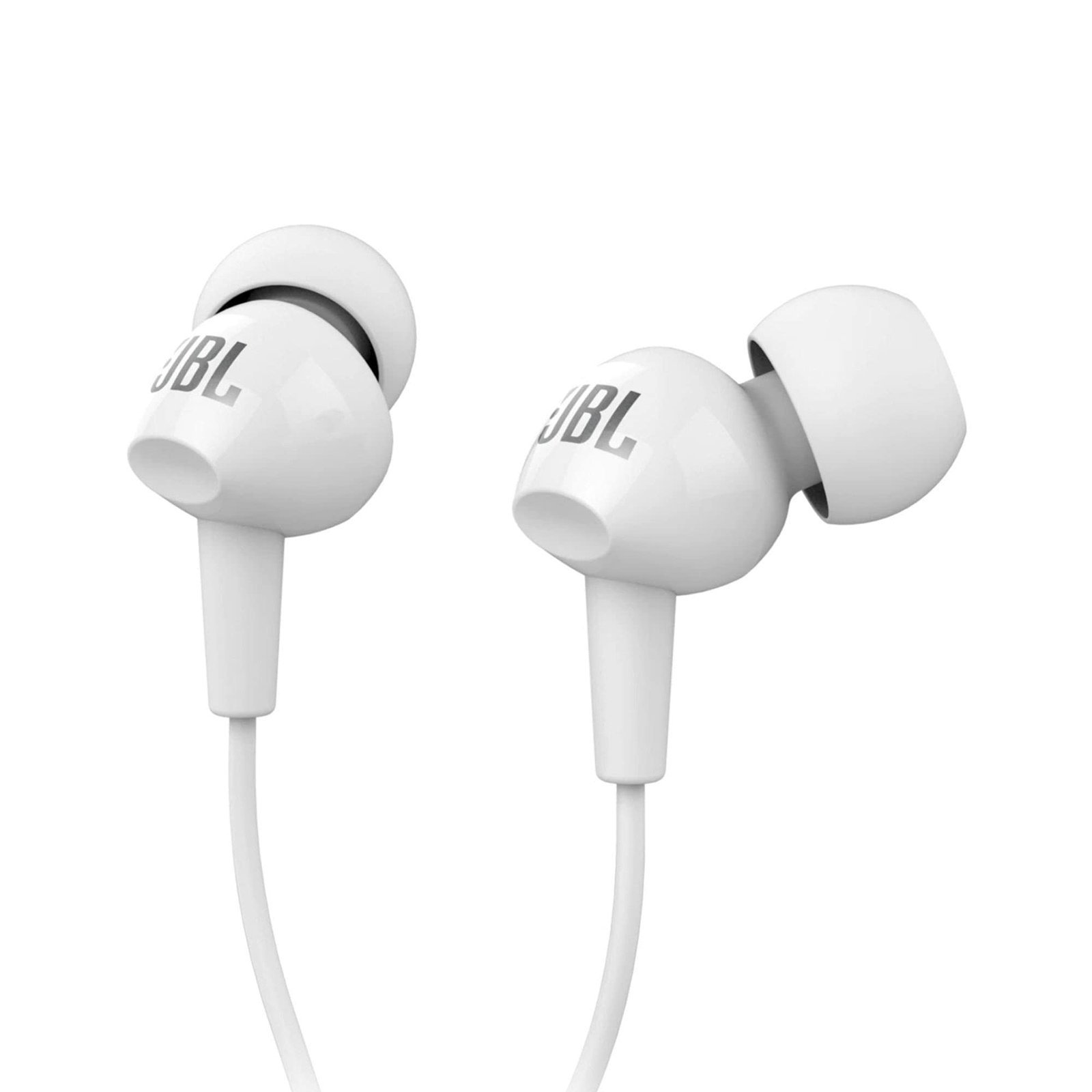 JBL C100SI Wired In Ear Headphones with Mic, JBL Pure Bass Sound, One Button Multi-function Remote, Premium Metallic Finish, Angled Buds for Comfort fit (White) - Image 6