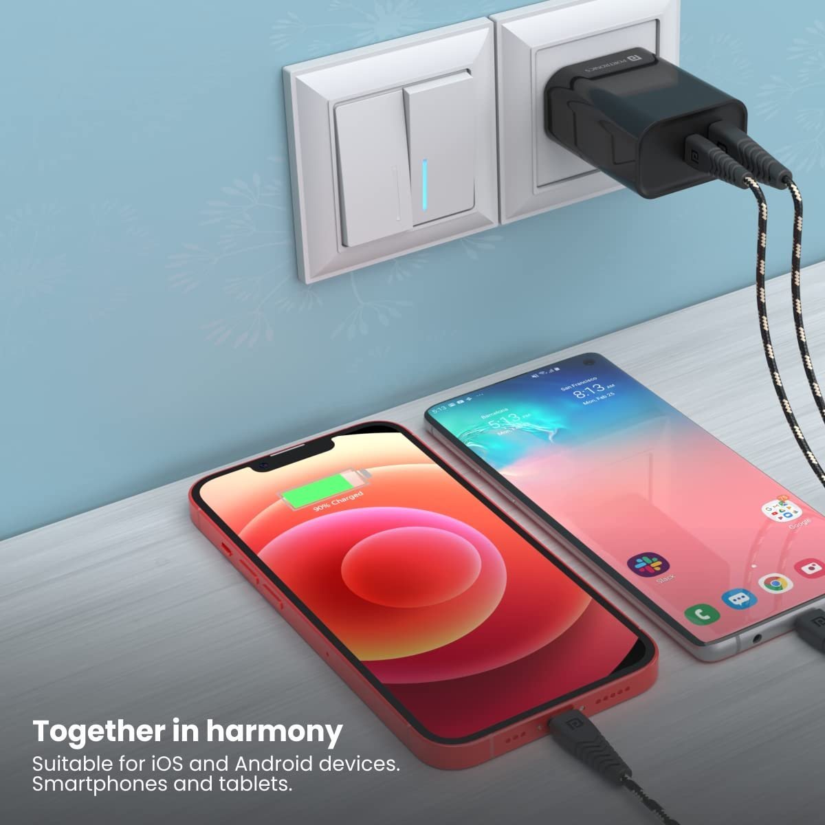 Portronics Adapto 45 22.5 W Mobile Charger Adapter with Dual Port (USB A + PD Type C), Fast Charging, Short Circuit Protection, Wide Compatibility (Black) - Image 5