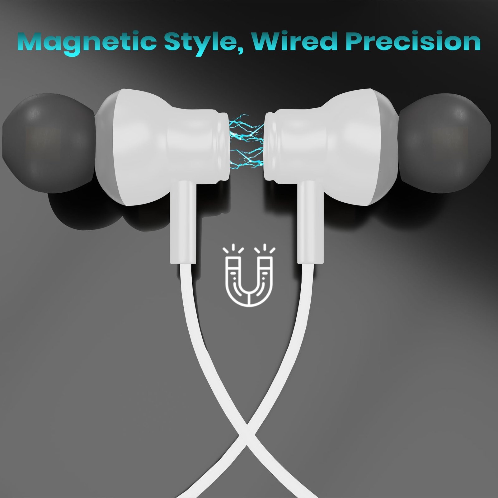 Kratos Tune V6 C Type Earphones Wired, 13mm Bass Drivers Earphone, Inline Control Type c Headphones with Mic, Comfort Fit Type c Earphone with Volume Control,Metallic C pin Earphones (White) - Image 3