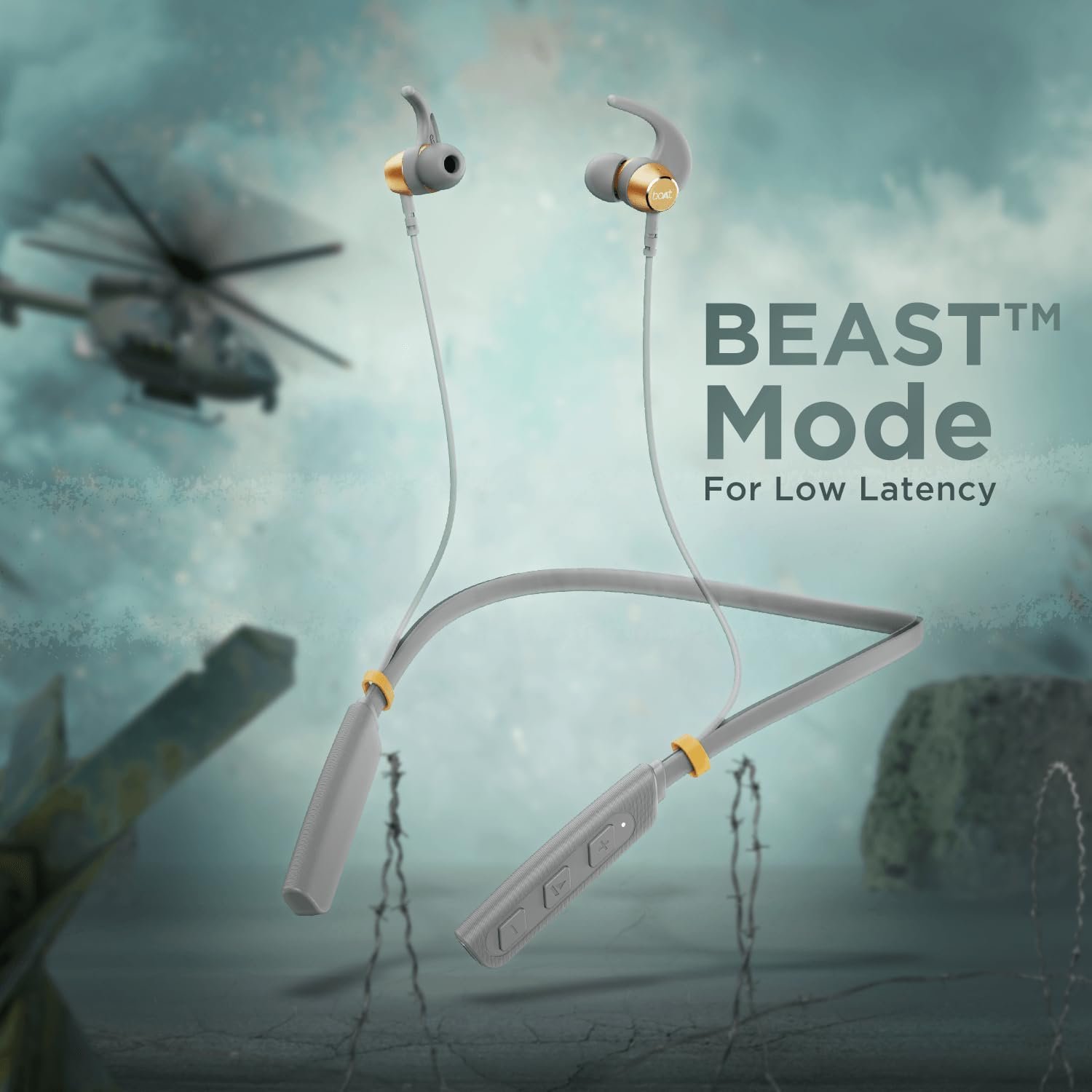 Boat Rockerz 235 Pro Wireless Bluetooth Neckband in Ear Earphone, Upto 20 hrs of Playtime, Beast Mode, Low Latency, IPX5 Water & Sweat Resistance, ENx Technology, Bluetooth v5.2(Ash Grey) - Image 4