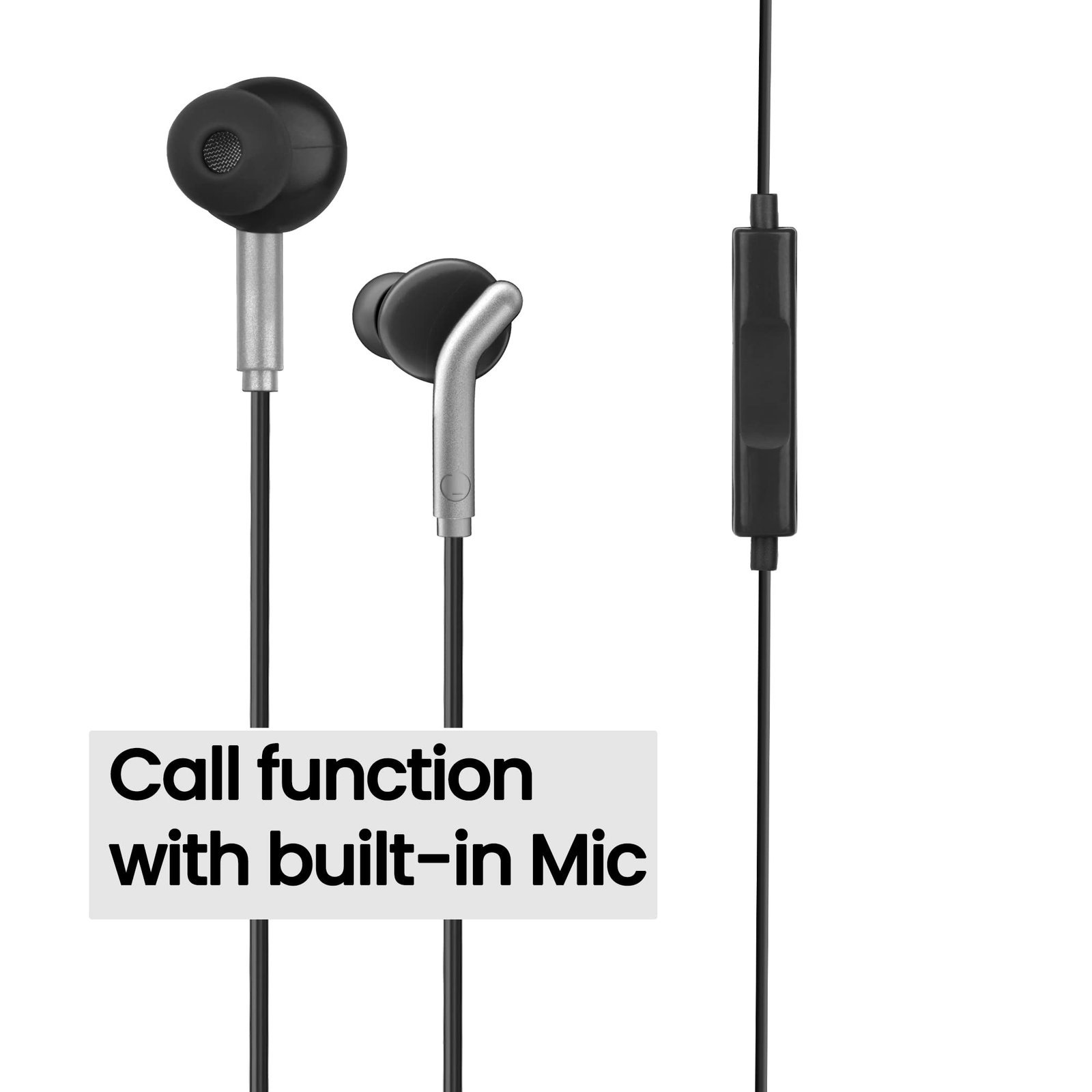 ZEBRONICS Bro in Ear Wired Earphones with Mic, 3.5mm Audio Jack, 10mm Drivers, Phone/Tablet Compatible (Black) - Image 2