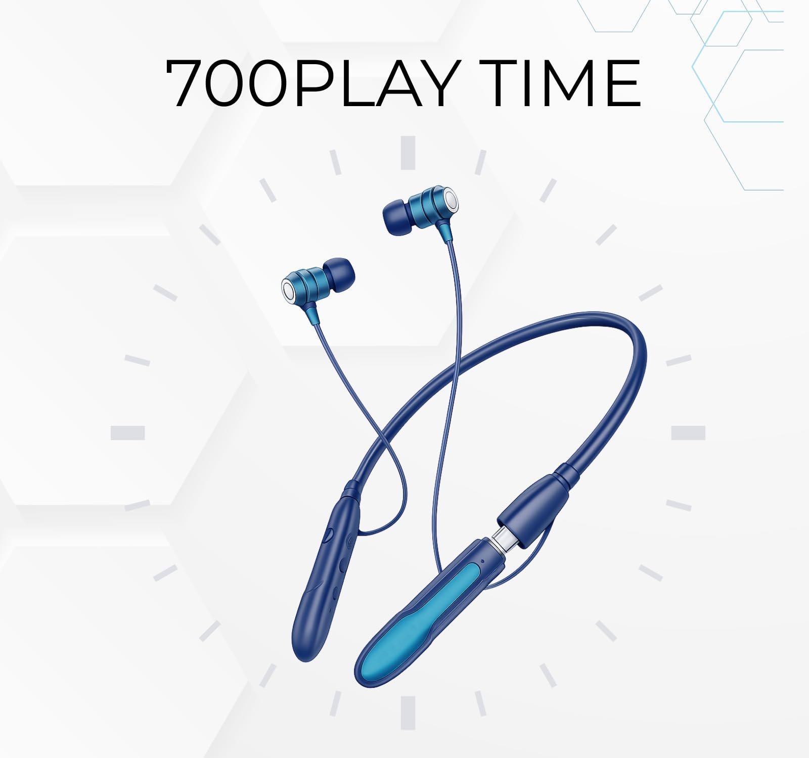 Original for Boat Nirvana 700 ANC Wireless Neckband Earphones, 30dB Active Noise Cancellation, 700H Playtime, Magnetic On/Off, Spatial Audio, AI ENx Mic, Fast Charging (Navy Blue) - Image 7