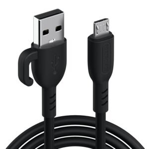 Portronics Konnect Core 3 USB-A to Micro Fast Charging Cable for Smartphones,Tablets, Speakers, Laptops & Other Micro USB Devices,Inbuilt Cable Management Hook,3.0A Max Output,Fast Data Sync(Black)