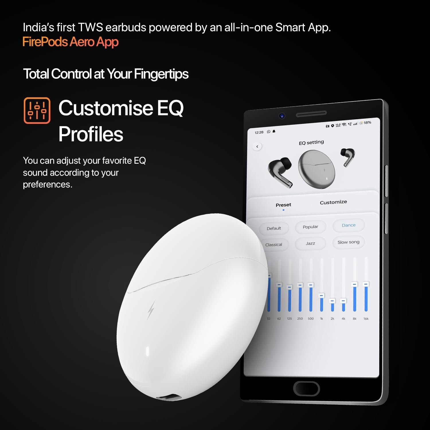 Fire-Boltt Aero TWS Earbuds Custom EQ, Wireless Bluetooth 5.4, Music & App Support, 50H Playtime, Fast Charging Case, 50ms Low Latency for Gaming, Touch Controls, IPX4 Waterproof, Clear Calls - White - Image 14