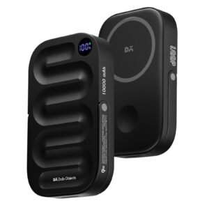 DailyObjects Loop Qi2 Certified 10000 Mah Mag-Safe Compatible Aluminium Wireless Power Bank|Fast Charging| Compatible with Samsung/OnePlus/iPhone 12/13/14/15/16/Pro Max|Retractable Stand (Black)