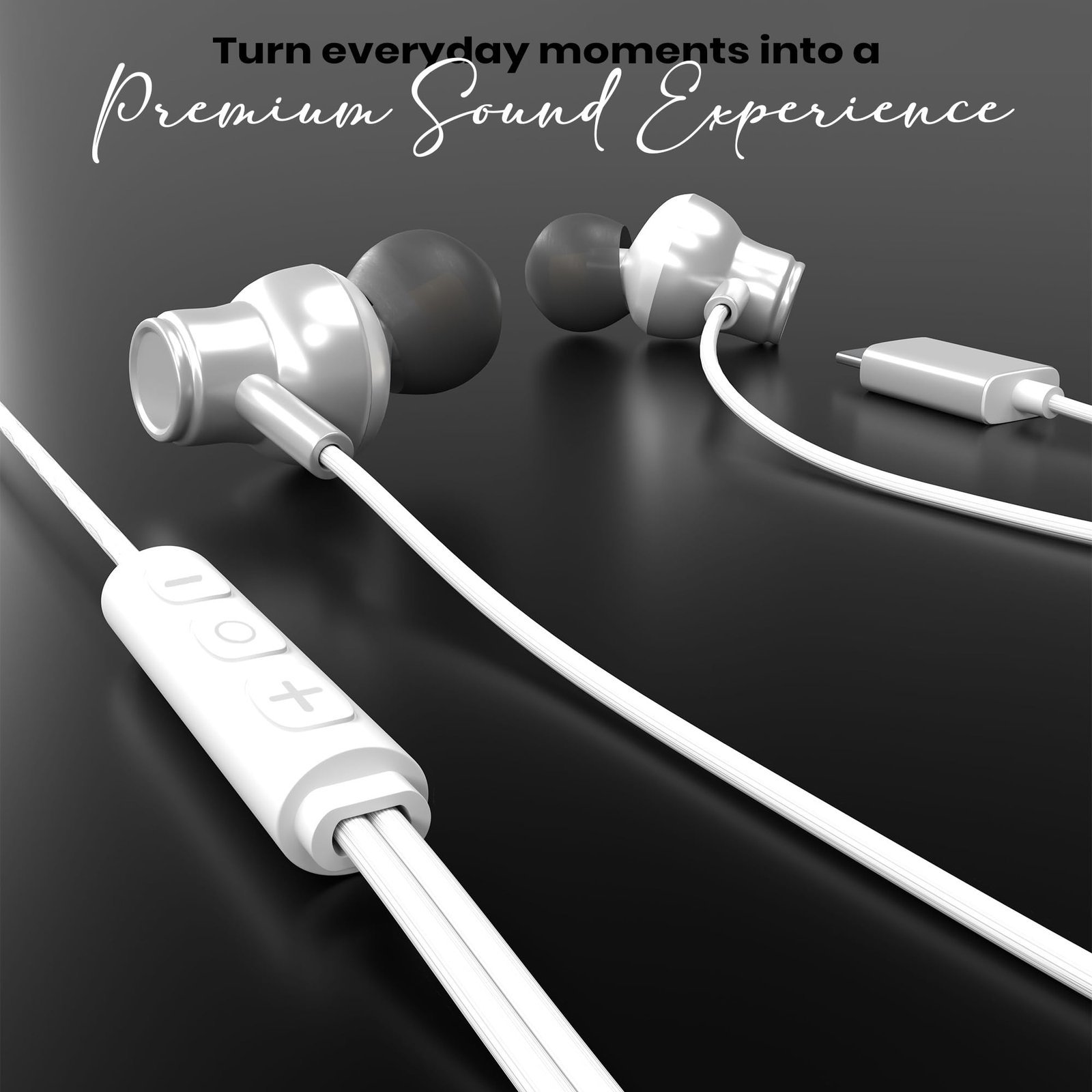 Kratos Tune V6 C Type Earphones Wired, 13mm Bass Drivers Earphone, Inline Control Type c Headphones with Mic, Comfort Fit Type c Earphone with Volume Control,Metallic C pin Earphones (White) - Image 8