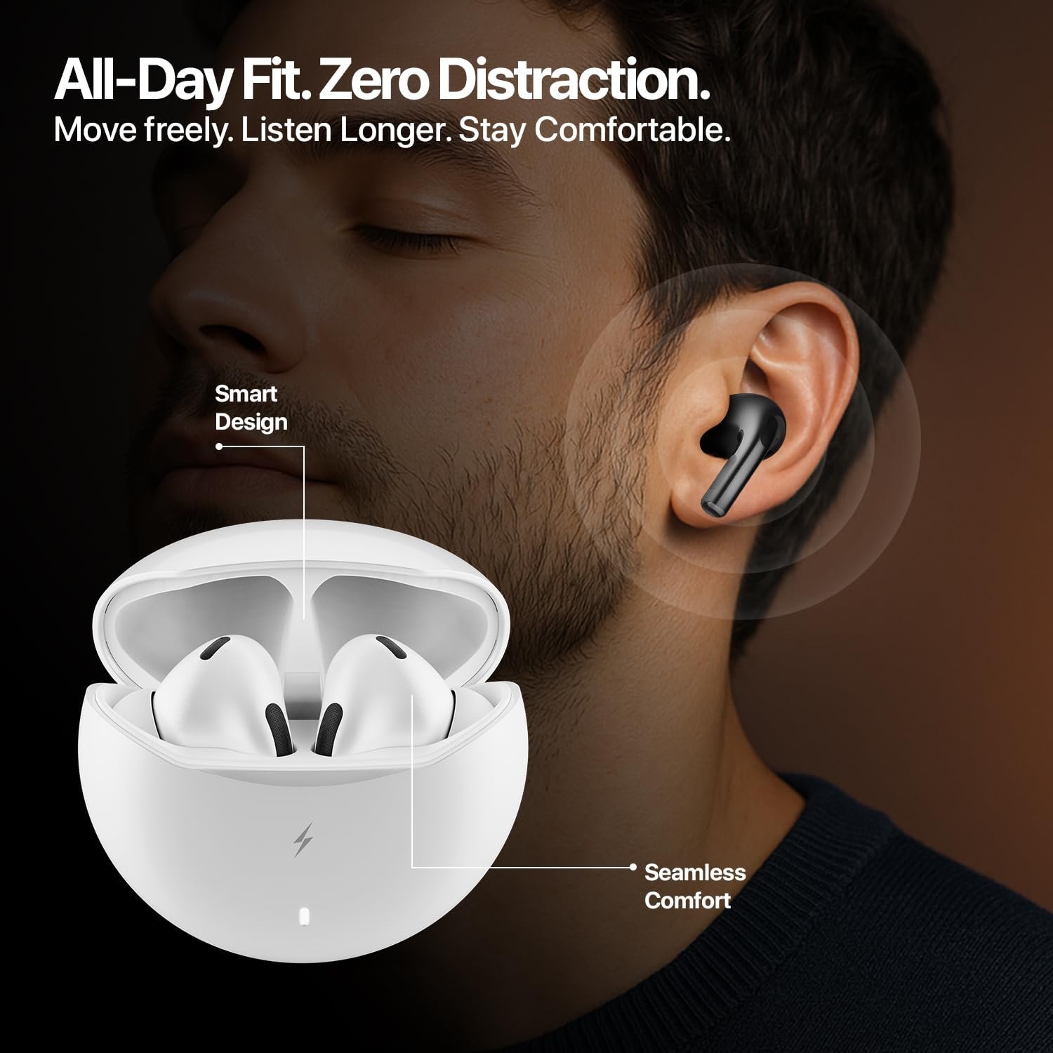 Fire-Boltt Aero TWS Earbuds Custom EQ, Wireless Bluetooth 5.4, Music & App Support, 50H Playtime, Fast Charging Case, 50ms Low Latency for Gaming, Touch Controls, IPX4 Waterproof, Clear Calls - White - Image 11