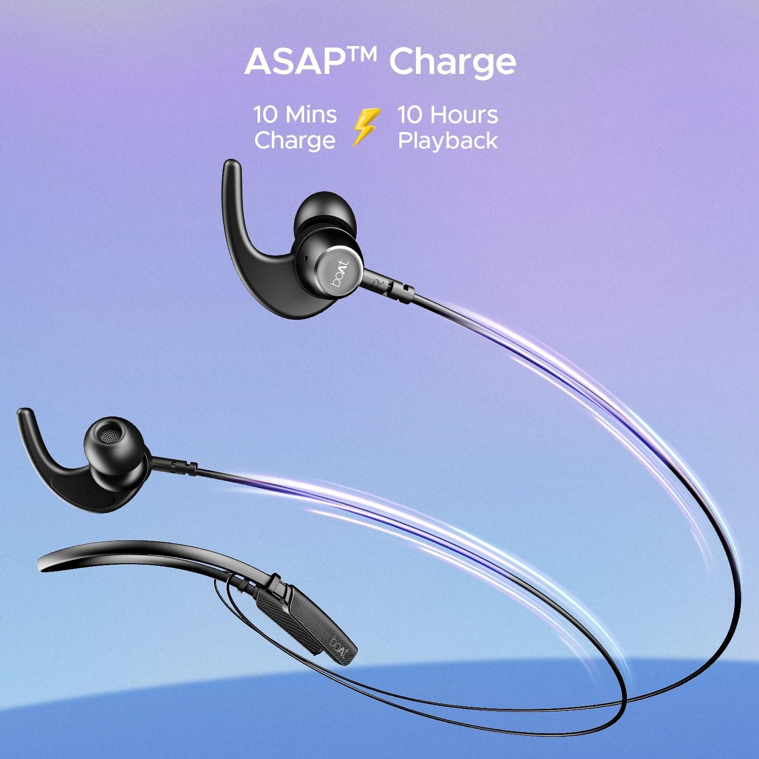 Boat Rockerz 238 Pro, 20H Battery, ENx, Beast Mode, Vibration Alert, ASAP Charge, Dual Pairing, Bluetooth Neckband, Wireless with Mic Earphones (Active Black) - Image 5